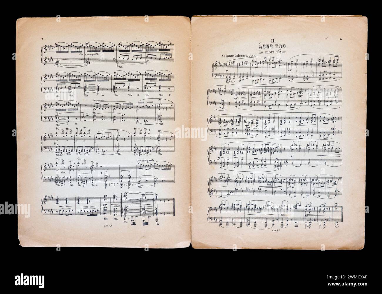 Spartiti "Suite Morgenstimmung" del compositore Edvard Grieg. Foto Stock