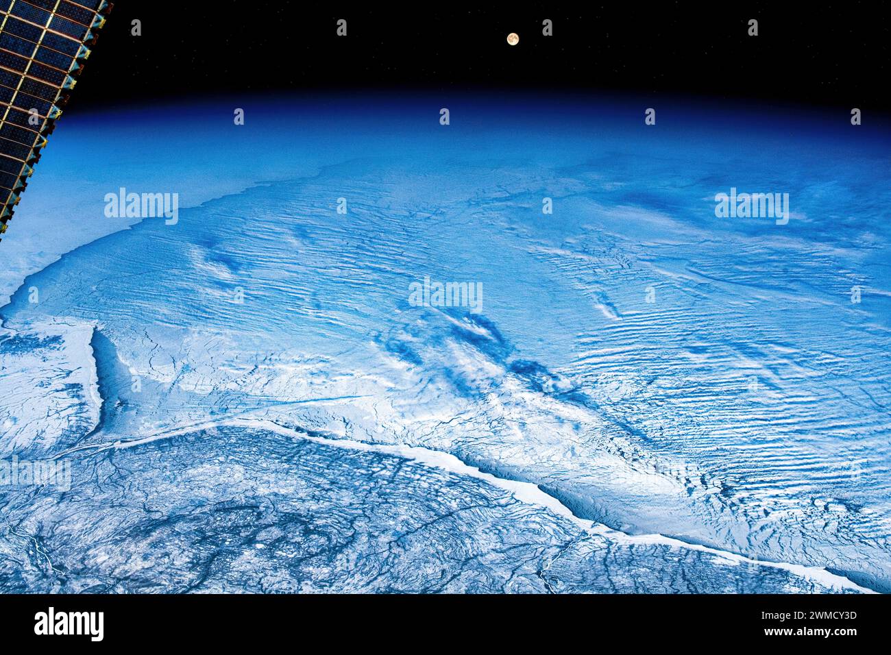 Alba su una Baia di Hudson ghiacciata, Canada Foto Stock