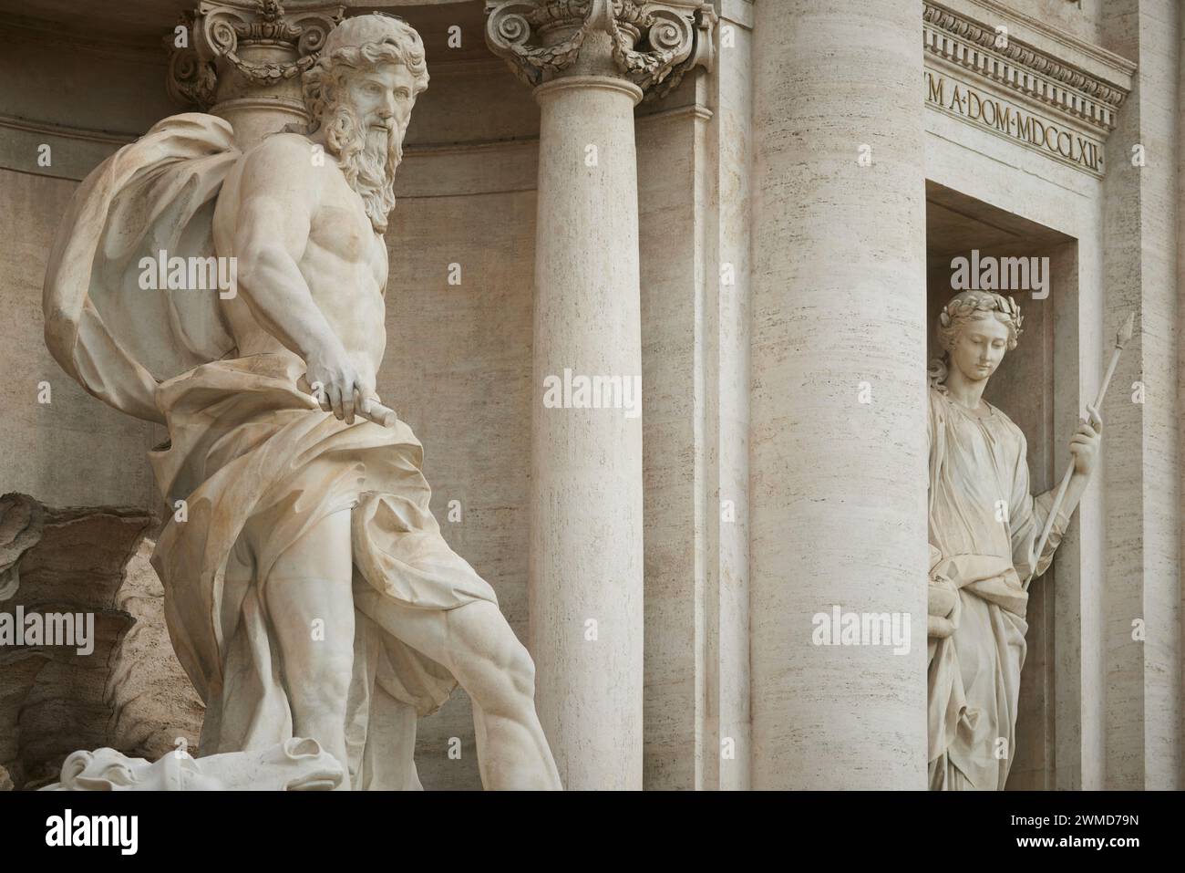 La Fontana di Trevi, progettata dall'architetto italiano Nicola salvi e completata da Giuseppe Pannini nel 1762, Roma, Italia. Foto Stock