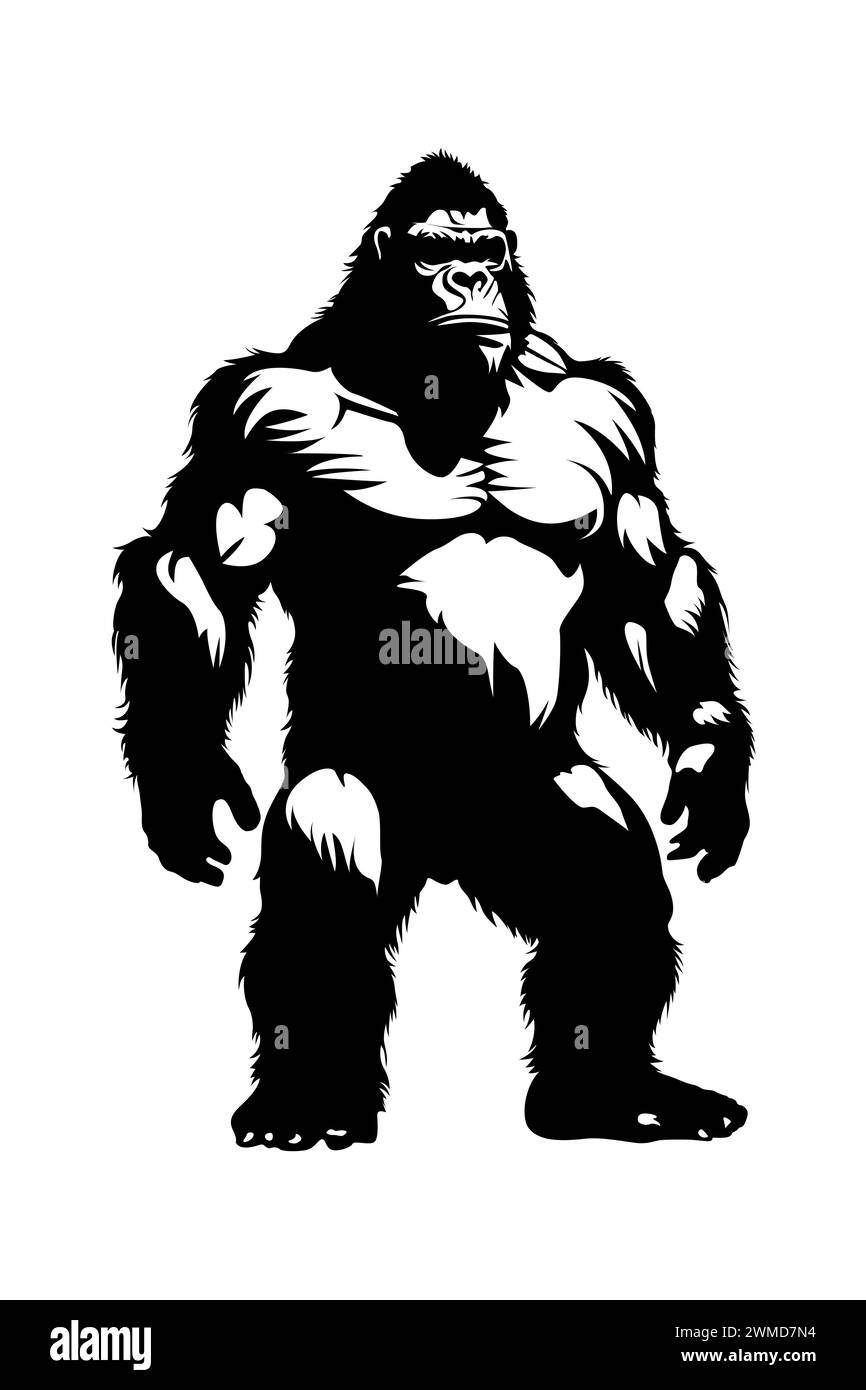 Design vettoriale con silhouette King Kong Illustrazione Vettoriale