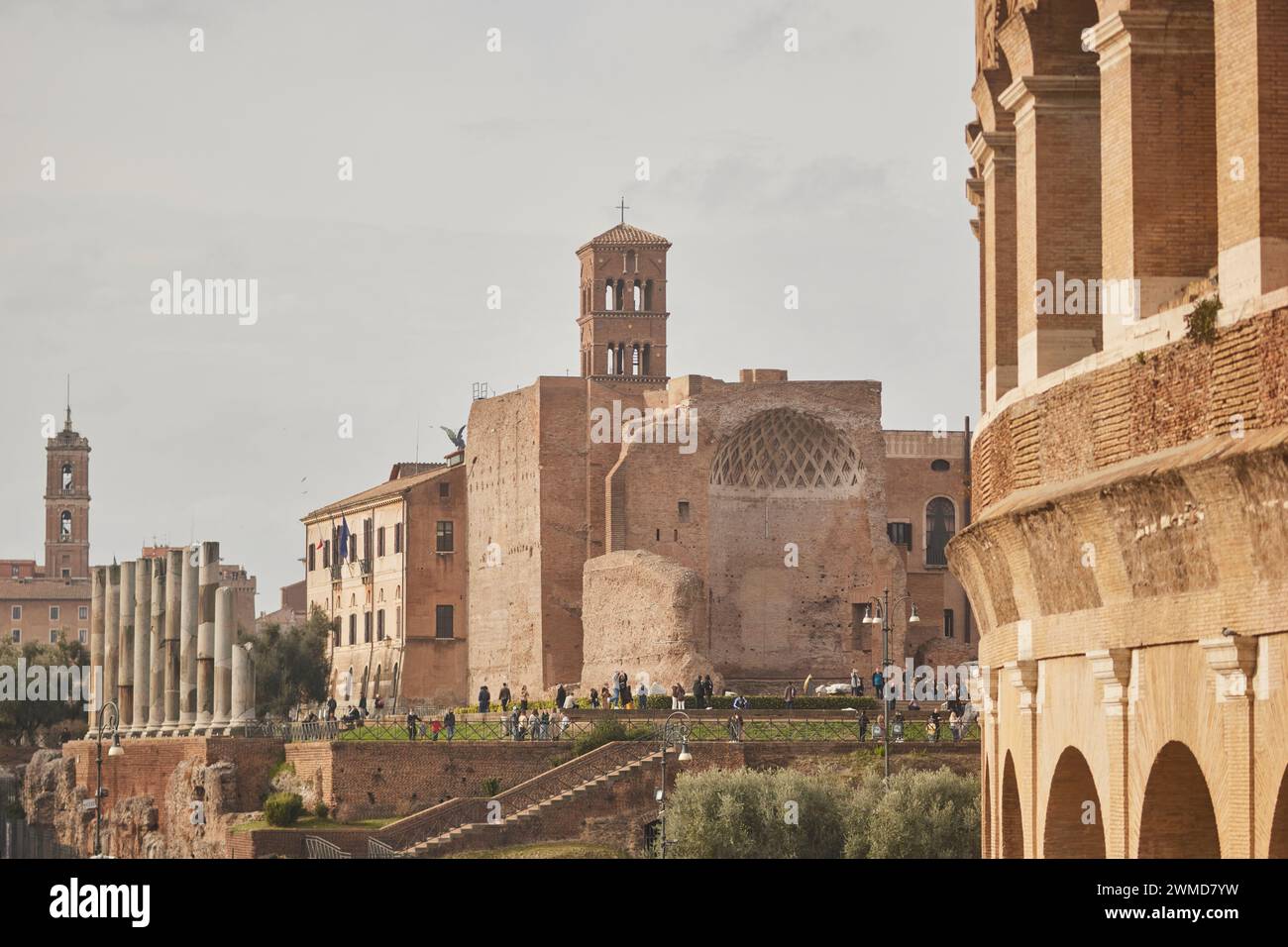 Tempio di Venere e complesso di templi progettato dall'Imperatore Adriano di Roma, museo utilizzato per eventi pubblici occasionali a Roma, Italia. Foto Stock