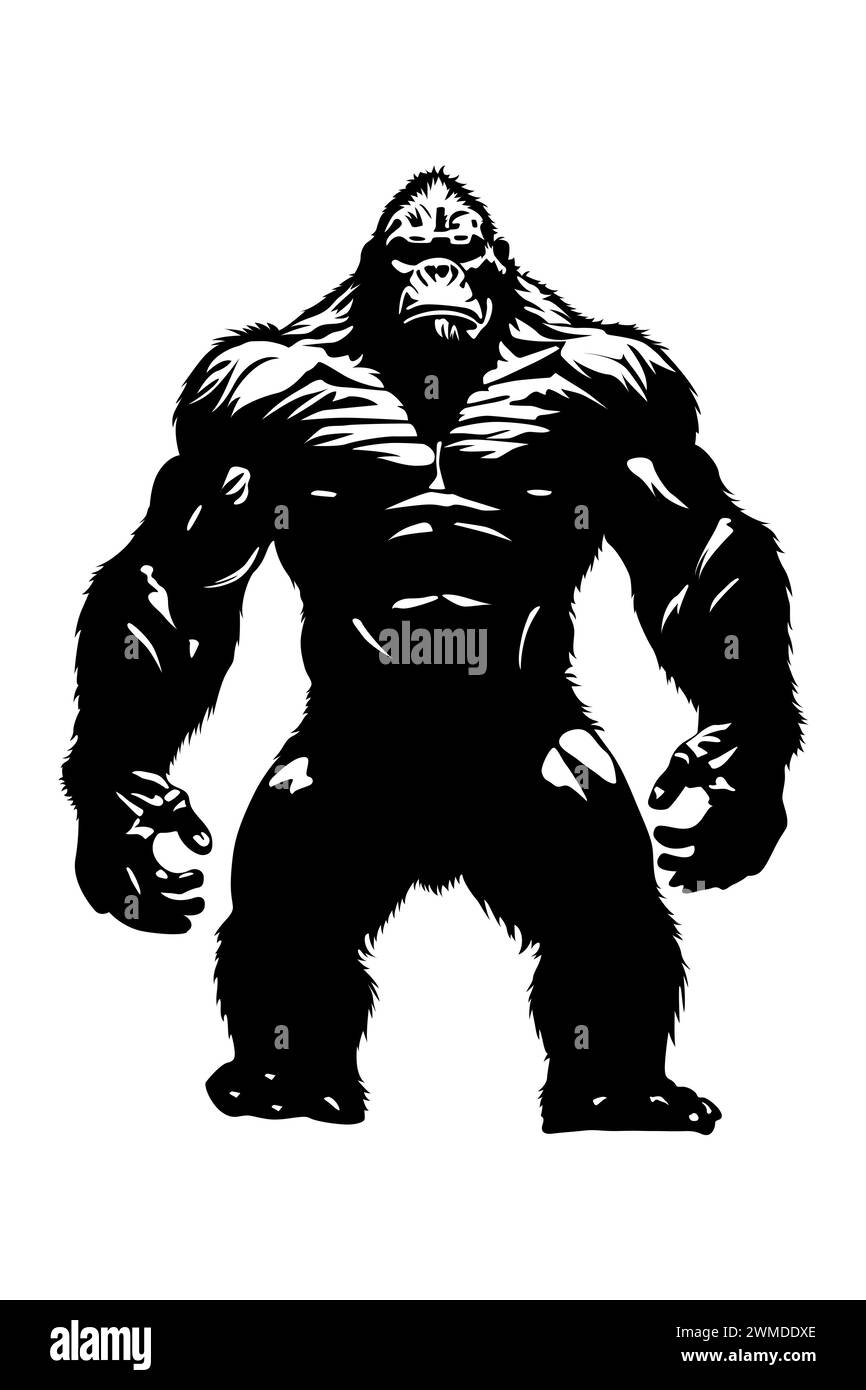 Design vettoriale con silhouette King Kong Illustrazione Vettoriale