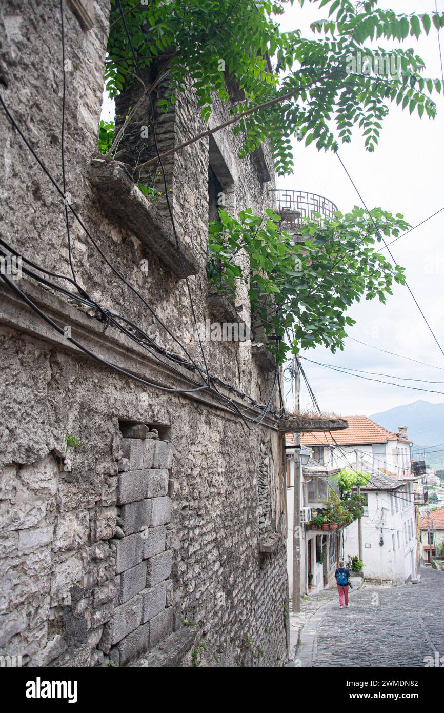 Eindrücke aus Gjirokastra, Weltkulturerbe ad Albanien Foto Stock