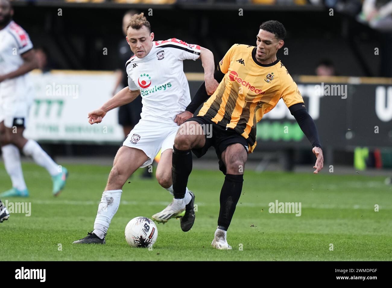 Southport V Hereford6 febbraio 2024 Vanarama National League North, BIG HELP STADIUM SOUTHPORT INGHILTERRA 24 febbraio 2024 Keenan Quansah durante la partita Vanarama National League North tra Southport FC e Hereford FC (foto Alan Edwards per F2images). Solo per uso editoriale. Foto Stock