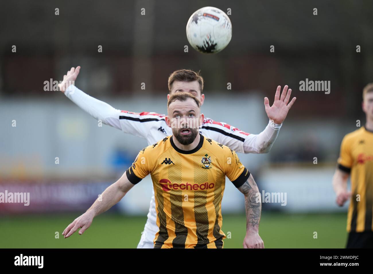 Southport V Hereford6 febbraio 2024 Vanarama National League North, BIG HELP STADIUM SOUTHPORT INGHILTERRA 24 febbraio 2024 Danny Lloyd durante la partita Vanarama National League North tra Southport FC e Hereford FC (foto Alan Edwards per F2images). Solo uso editoriale. Foto Stock