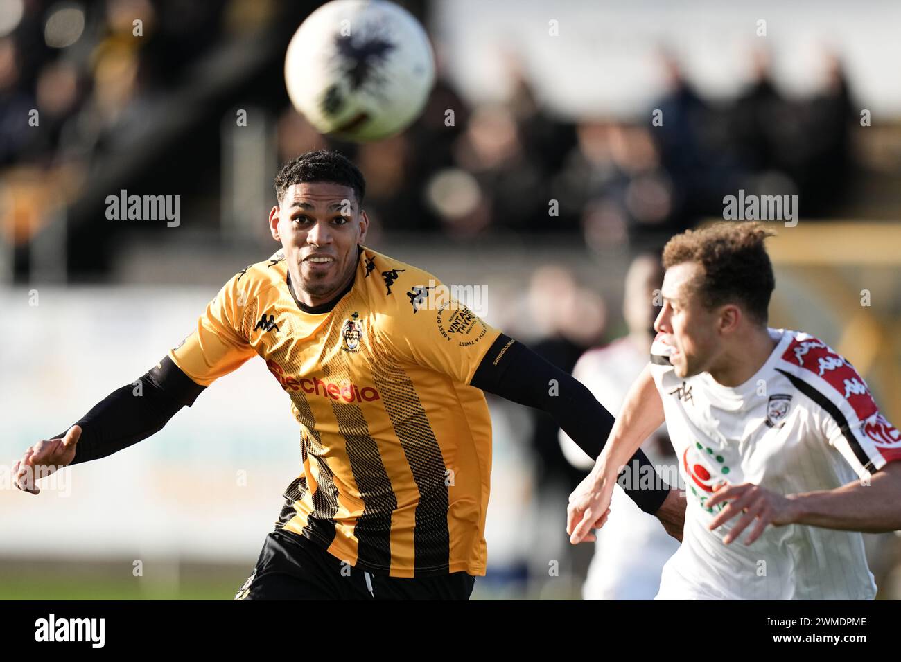 Southport V Hereford6 febbraio 2024 Vanarama National League North, BIG HELP STADIUM SOUTHPORT INGHILTERRA 24 febbraio 2024 Keenan Quansah durante la partita Vanarama National League North tra Southport FC e Hereford FC (foto Alan Edwards per F2images). Solo per uso editoriale. Foto Stock