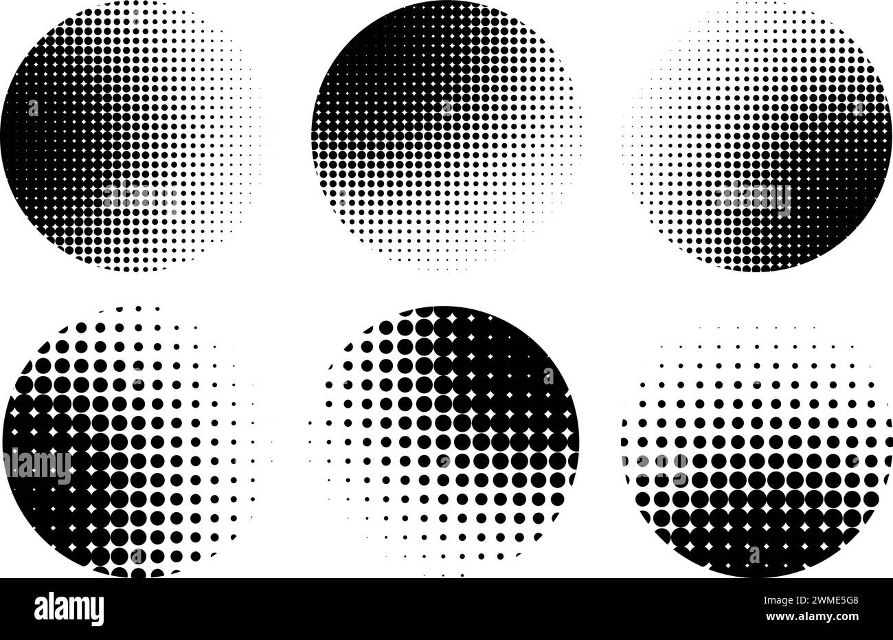 Mezzitoni motivi di cornice circolari. Elementi di design del logo. Motivo di sfondo circolare mezzitoni. Illustrazione vettoriale Illustrazione Vettoriale