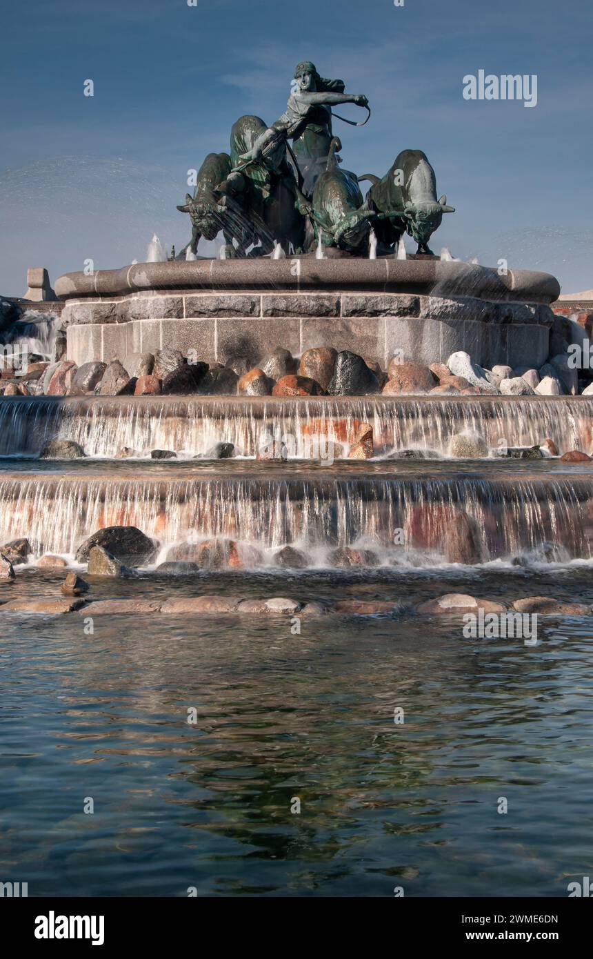 La Fontana di Gefion (danese: Gefionspringvandet), Copenaghen, Danimarca, Europa Foto Stock