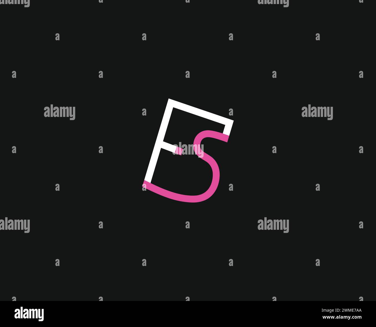 Modello vettoriale per il design del logo Creative Letter FS Illustrazione Vettoriale