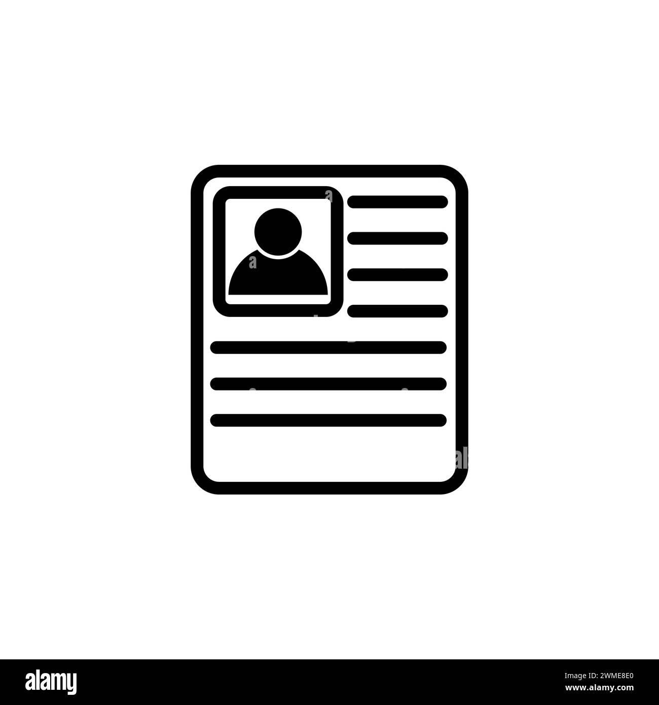 Persona informativa. Icona del vettore piatto di riepilogo. Simbolo solido semplice isolato su sfondo bianco Illustrazione Vettoriale