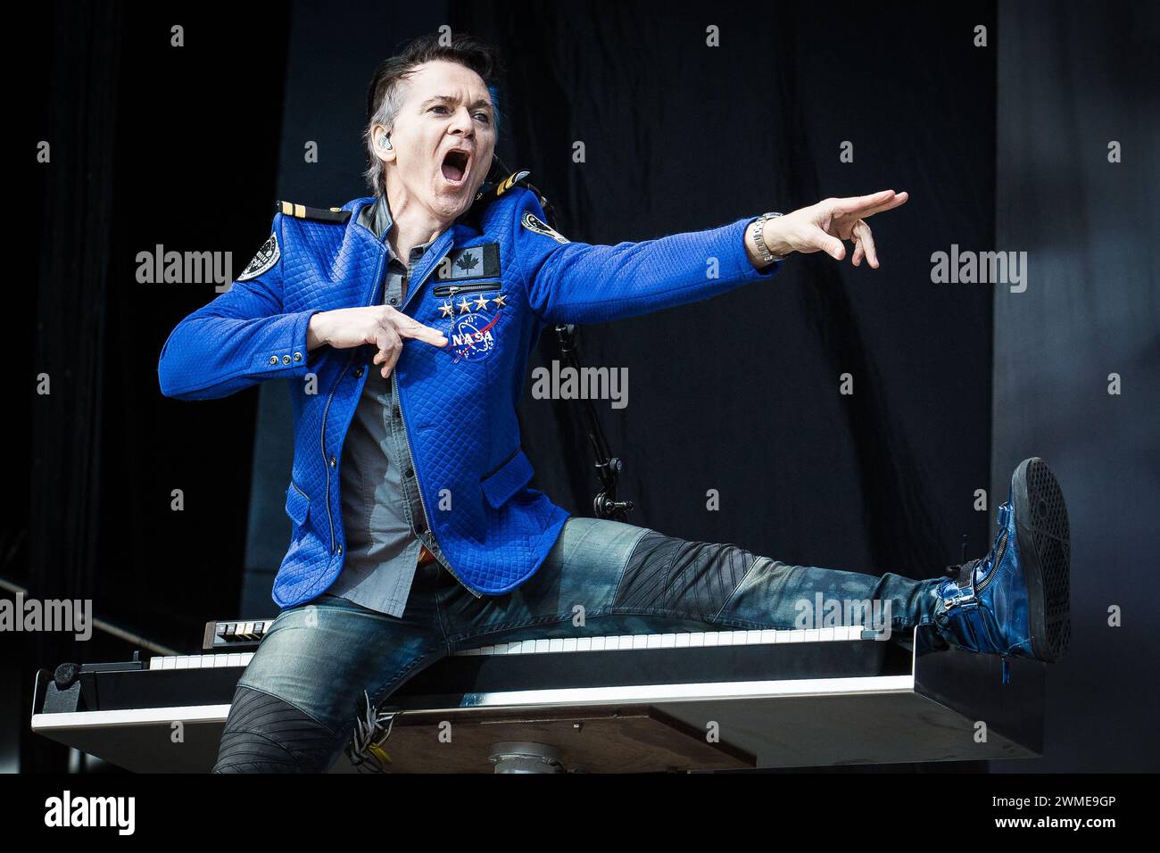 Lawrence Gowan di Styx sul palco Foto Stock