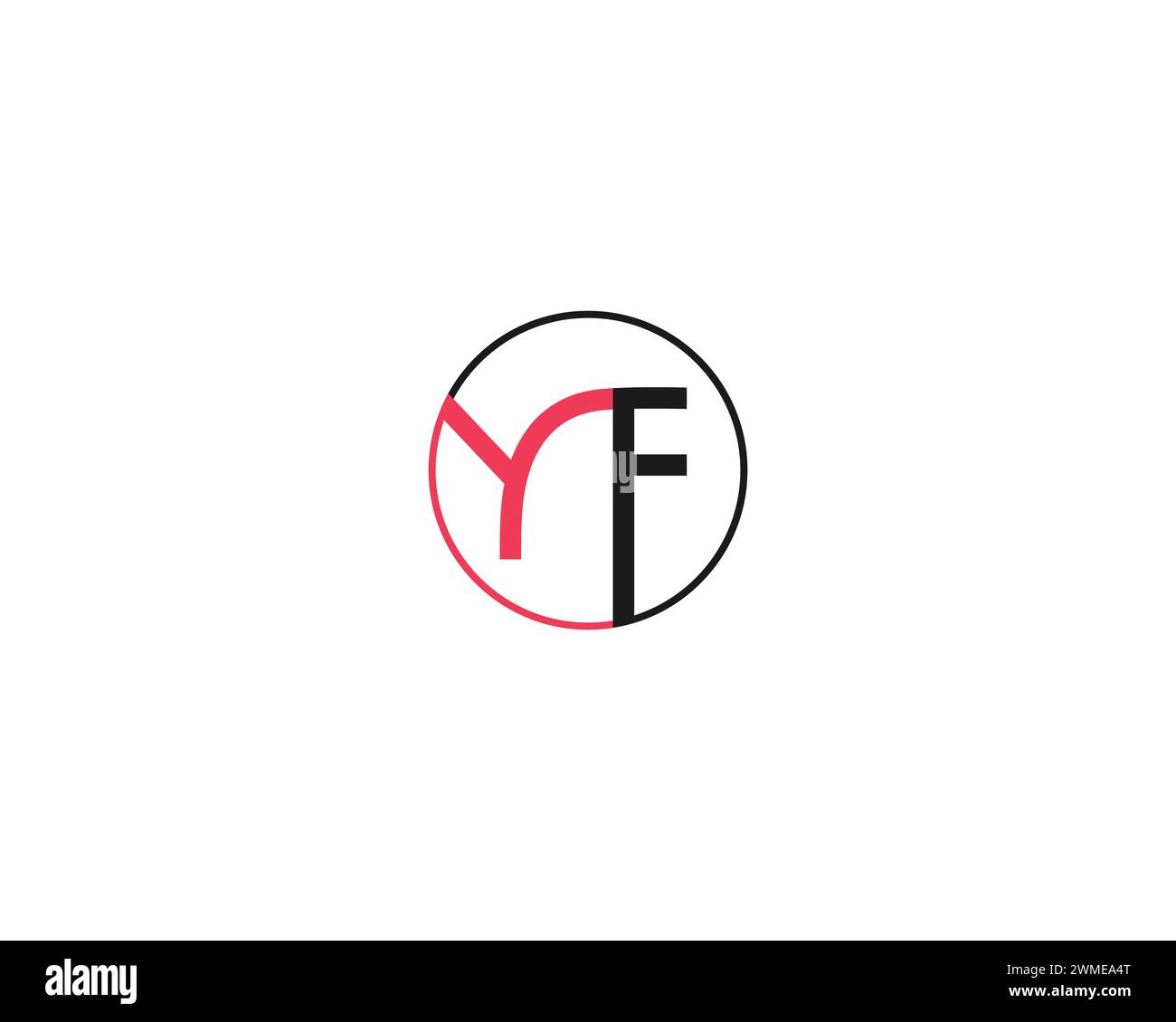 Modello vettoriale di design lettera YF creativa Illustrazione Vettoriale