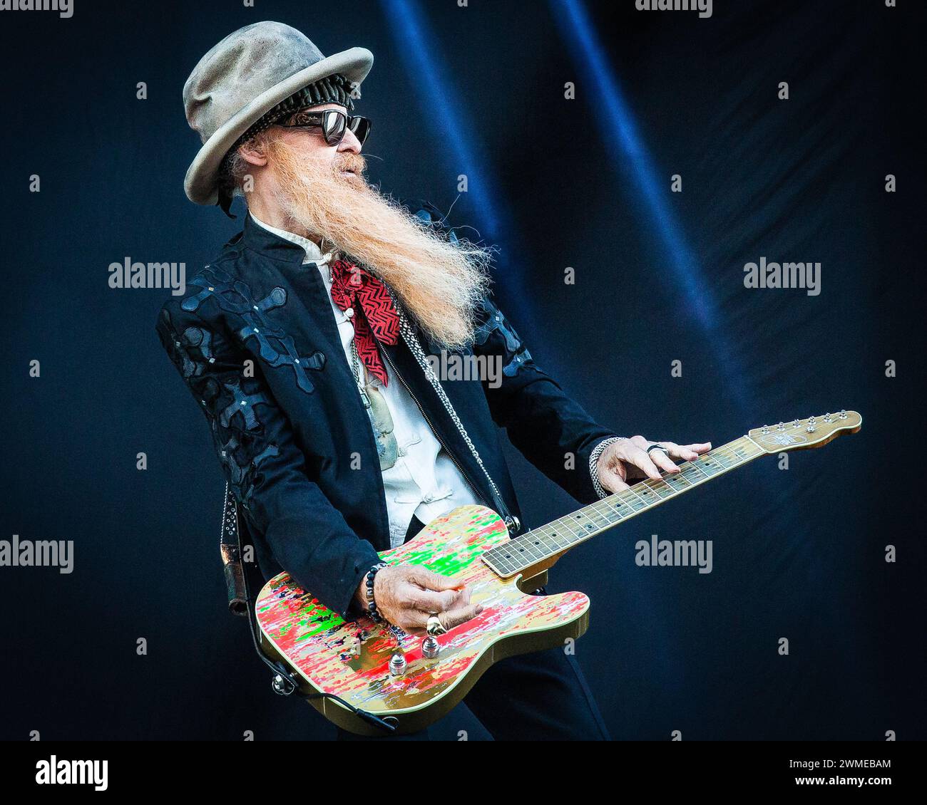 Billy F Gibbons di ZZ Top live al Sweden Rock Festival Foto Stock