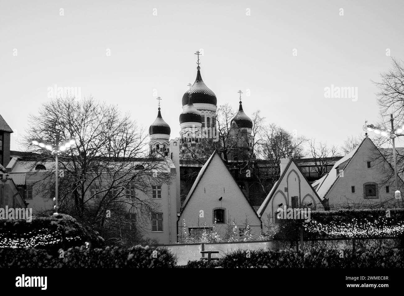 Il mercato di Natale medievale della città vecchia di Tallinn Foto Stock