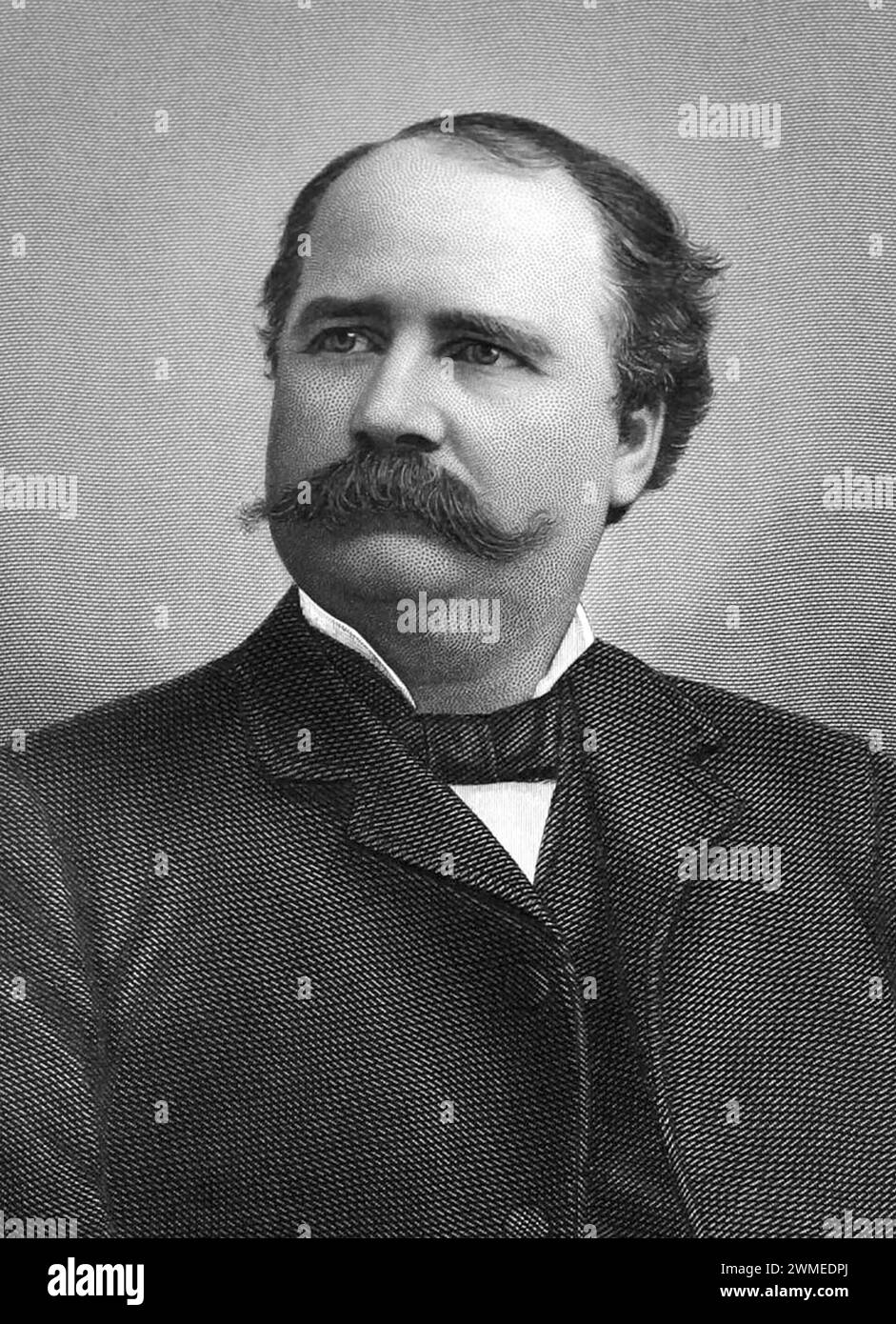 Incisione del XIX secolo, Vicepresidente Garrett A. Hobart Foto Stock