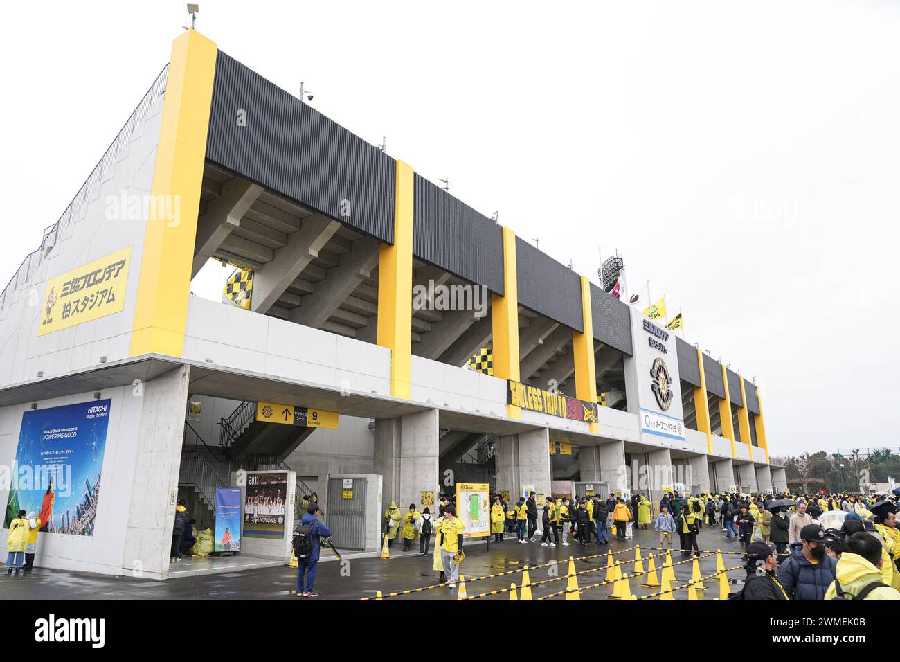 Sankyo Frontier Kashiwa Stadium, Chiba, Giappone. 25 febbraio 2024. Sankyo Frontier Kashiwa Stadium/General view, 25 FEBBRAIO 2024 - Football/Soccer: 2024 J1 League match tra Kashiwa Reysol 1-1 Kyoto Sanga F.C. allo Stadio Sankyo Frontier Kashiwa, Chiba, Giappone. Crediti: AFLO SPORT/Alamy Live News Foto Stock