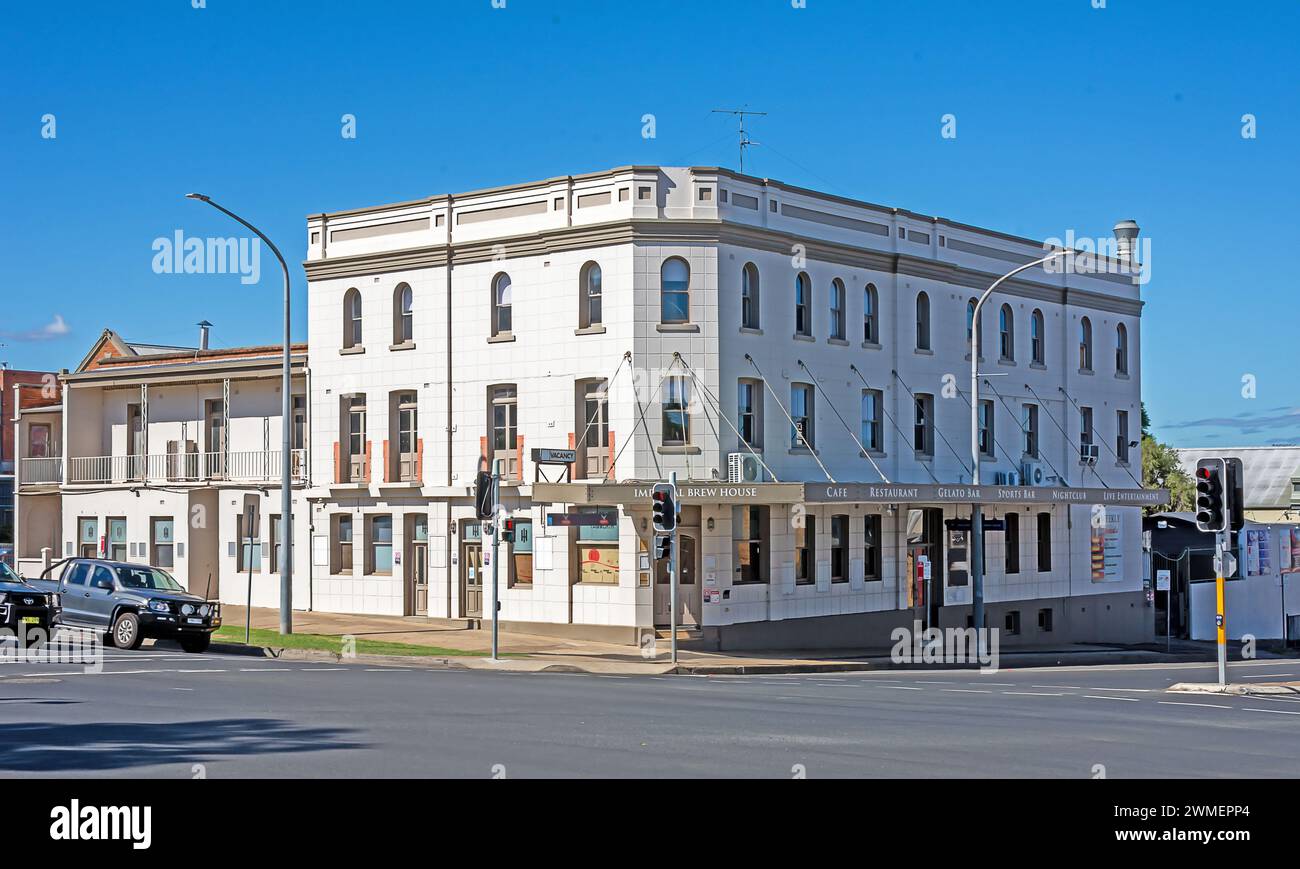 Imperial Hotel, noto anche come Imperial Brew House Tamworth Australia. Foto Stock