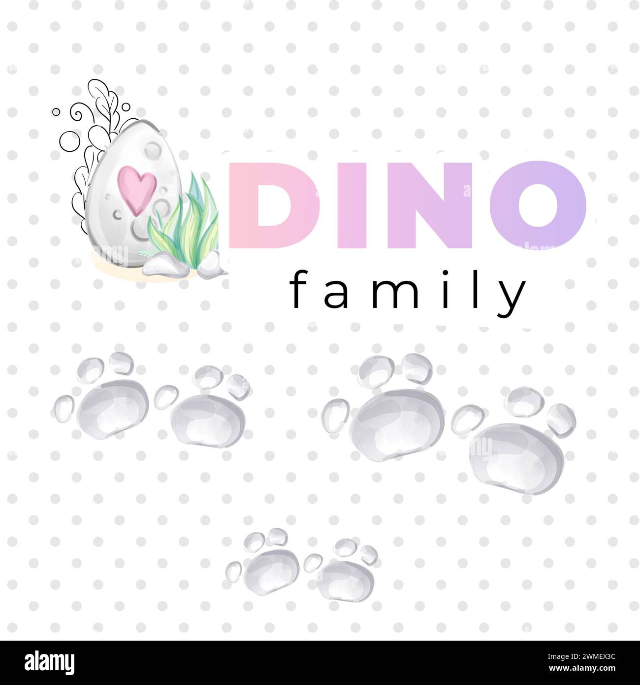 Iscrizione Dino baby, famiglia Dino con sfondo Foto Stock