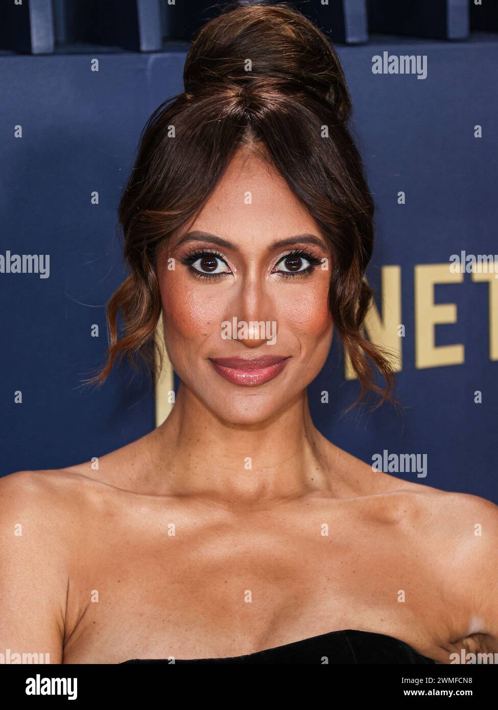 Los Angeles, Stati Uniti. 24 febbraio 2024. LOS ANGELES, CALIFORNIA, USA - 24 FEBBRAIO: Elaine Welteroth arriva al 30° Annual Screen Actors Guild Awards tenutosi presso lo Shrine Auditorium e Expo Hall il 24 febbraio 2024 a Los Angeles, California, Stati Uniti. (Foto di Xavier Collin/Image Press Agency) credito: Image Press Agency/Alamy Live News Foto Stock