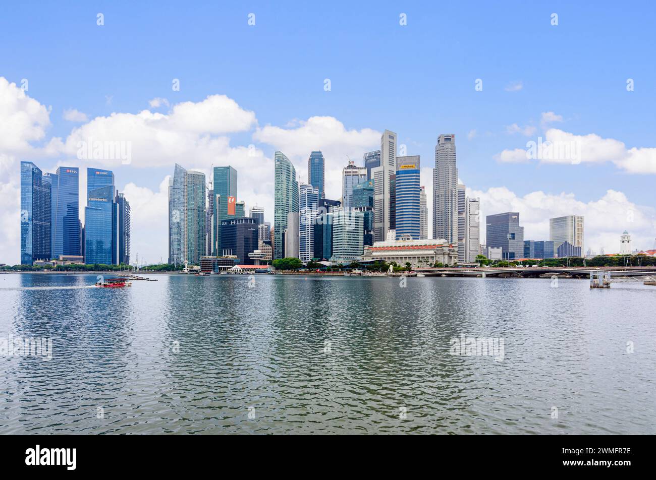Paesaggio urbano del quartiere centrale degli affari di Singapore, Downtown Core, Singapore Foto Stock