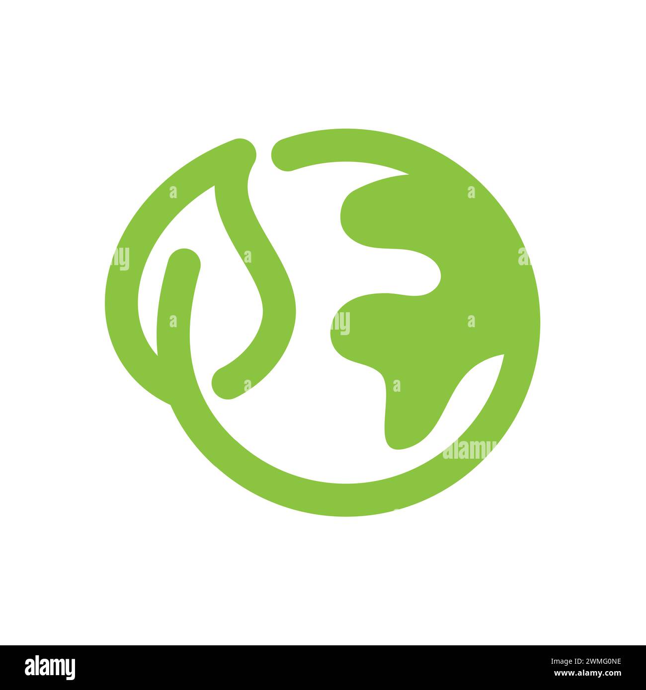 Pianeta Terra con icona del vettore lamellare. Simbolo ecologico, ecologico ed ecologico. Illustrazione Vettoriale