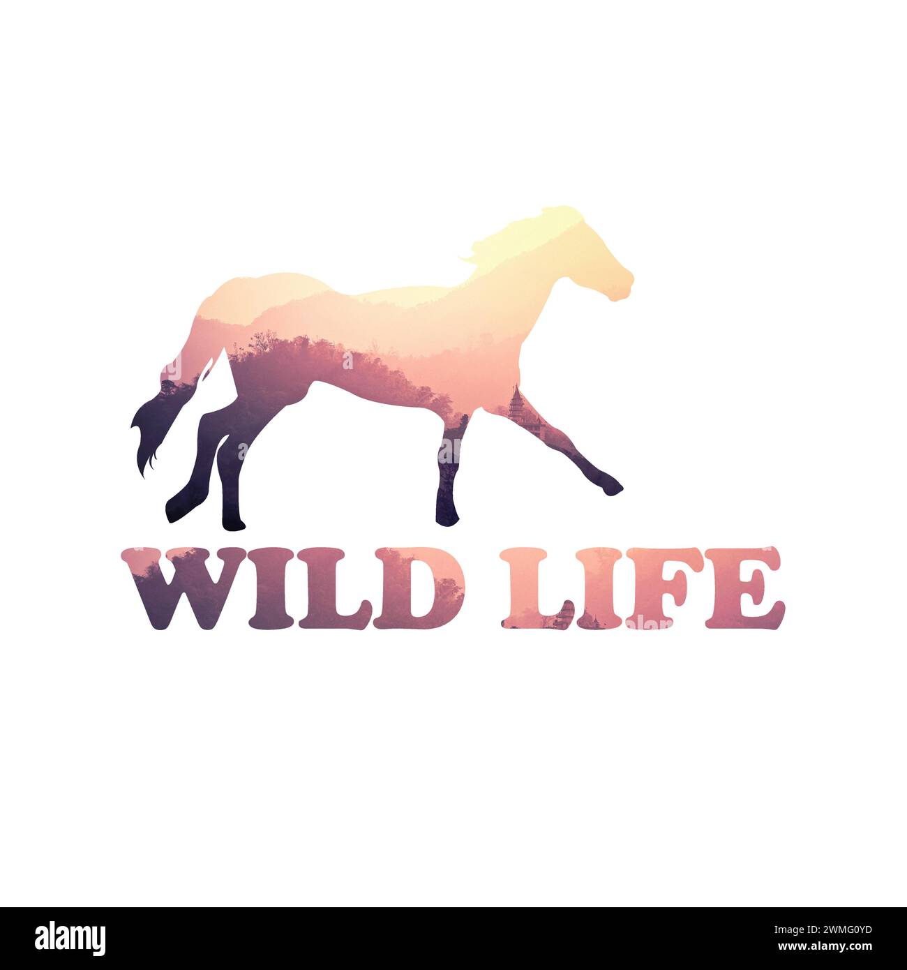 arte illustrazione design concetto di cavallo astratto Illustrazione Vettoriale