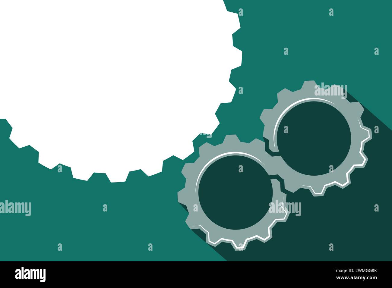 Illustrazione a design piatto di Infinity Gear con spazio vuoto relativo a presentazione, infografiche o landing page Foto Stock