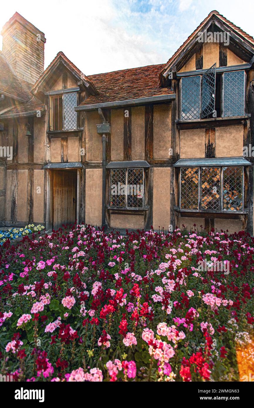 La casa storica di William Shakespeare a Stratford Upon Avon, Inghilterra. Foto Stock