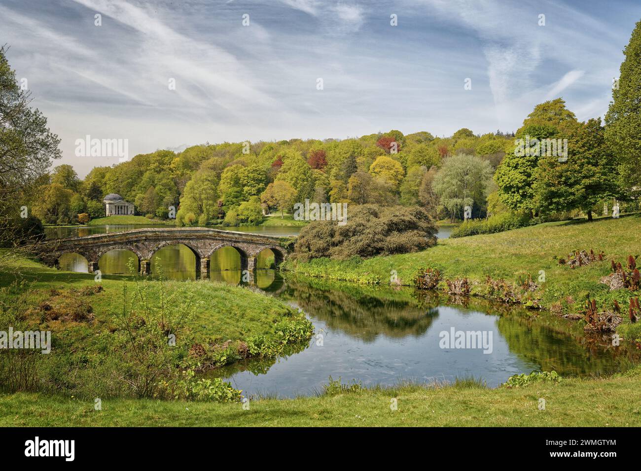 Stourhead Gardens e Park Warminster Wiltshire Inghilterra Regno Unito Foto Stock