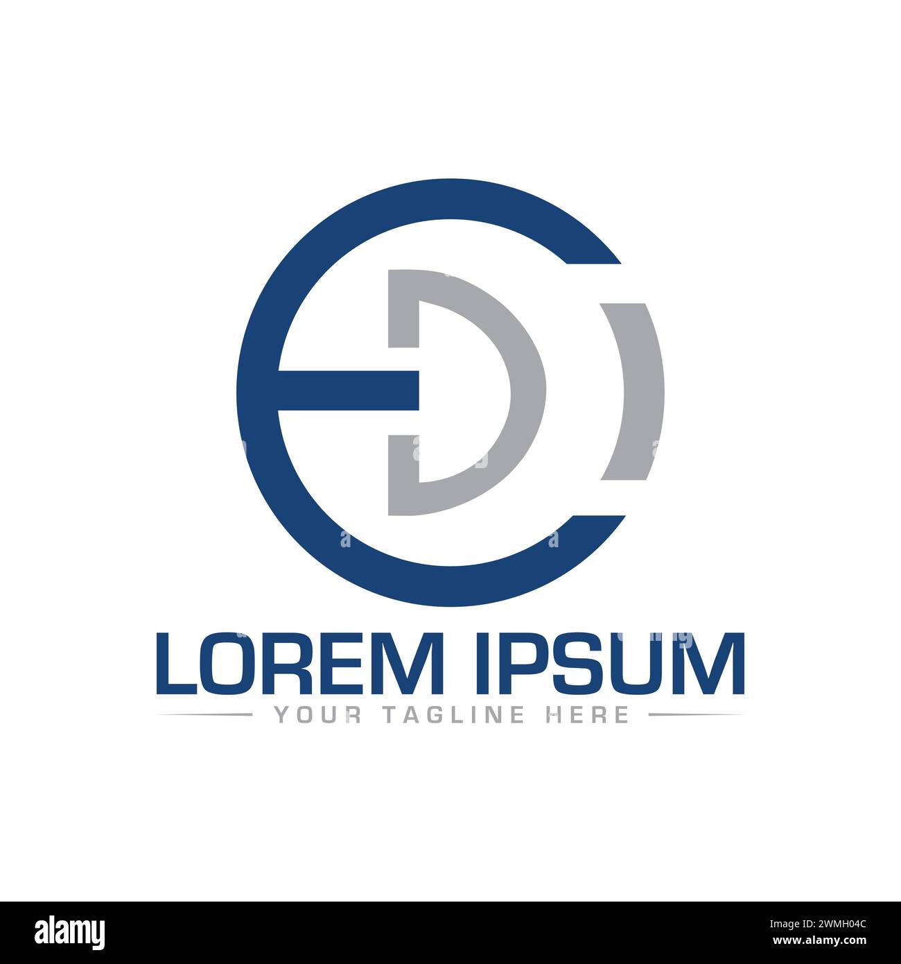 Design del logo con lettera EDI. Illustrazione Vettoriale