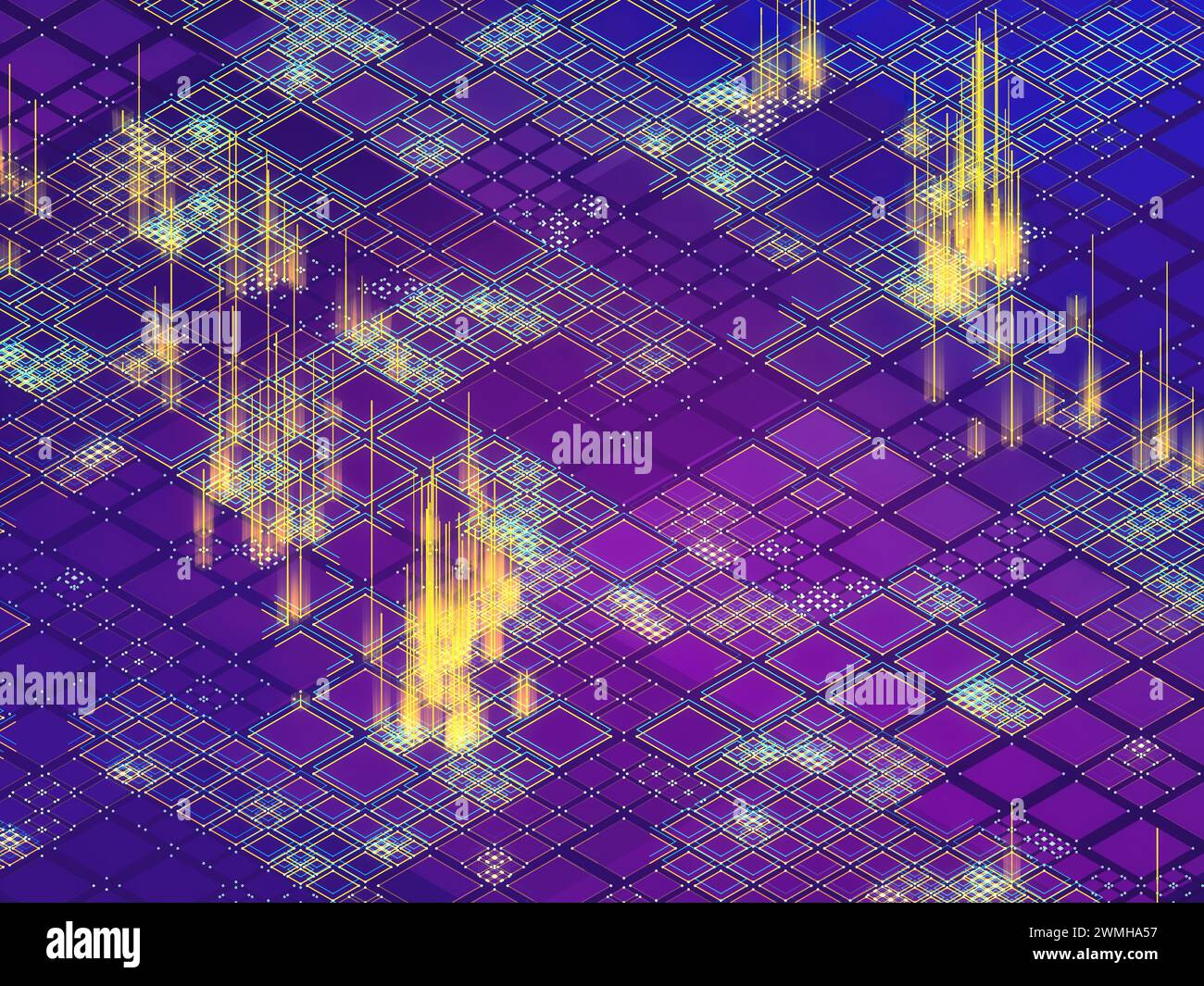 Gli algoritmi di deep learning vengono utilizzati per l'analisi dei dati delle reti neurali. Concetto di intelligenza artificiale (A.i). Analisi dei big data tramite l'apprendimento automatico Foto Stock