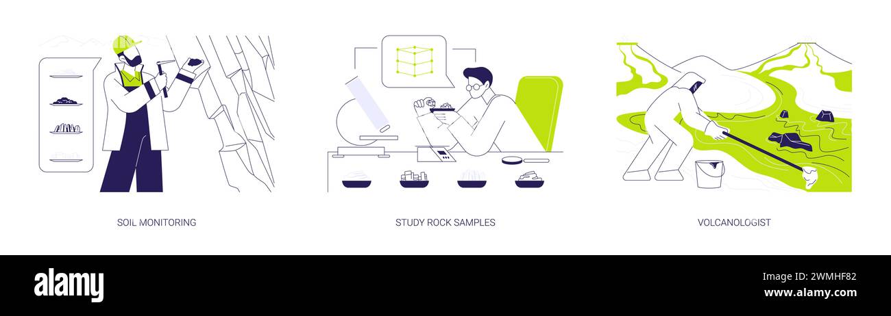 Illustrazioni vettoriali di concetto astratte di geoscienzienti. Illustrazione Vettoriale