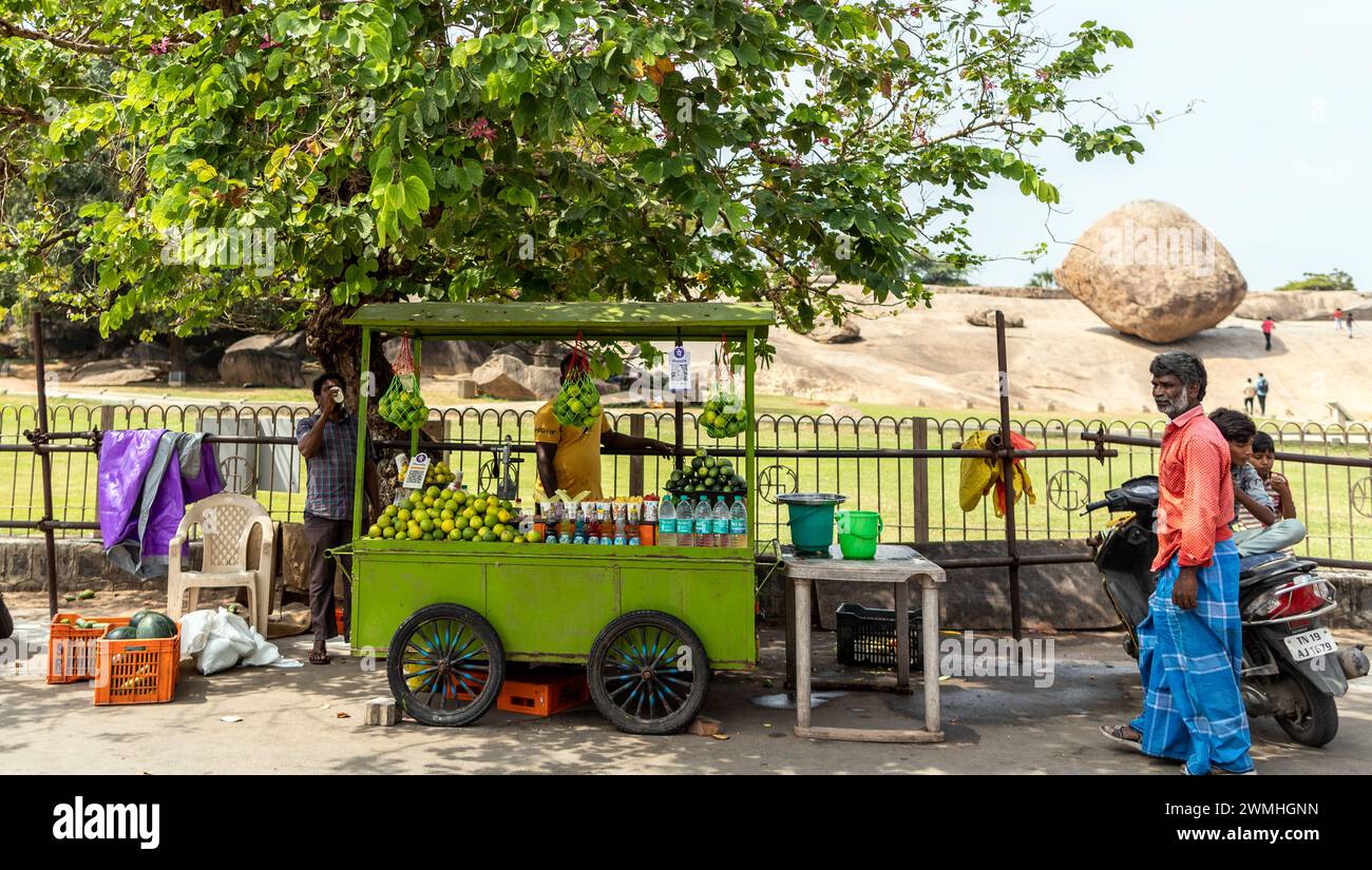 Bancarelle di strada a Mamallapuram, India Foto Stock