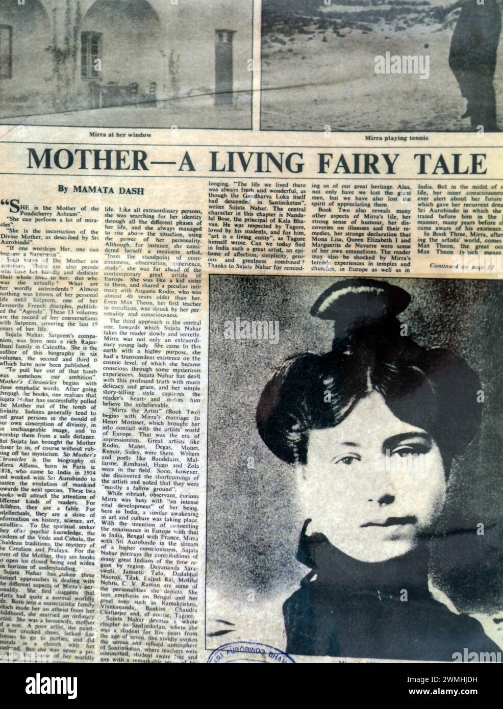 Mirra Alfassa, la madre guru spirituale indiana francese Pondicherry India Foto Stock