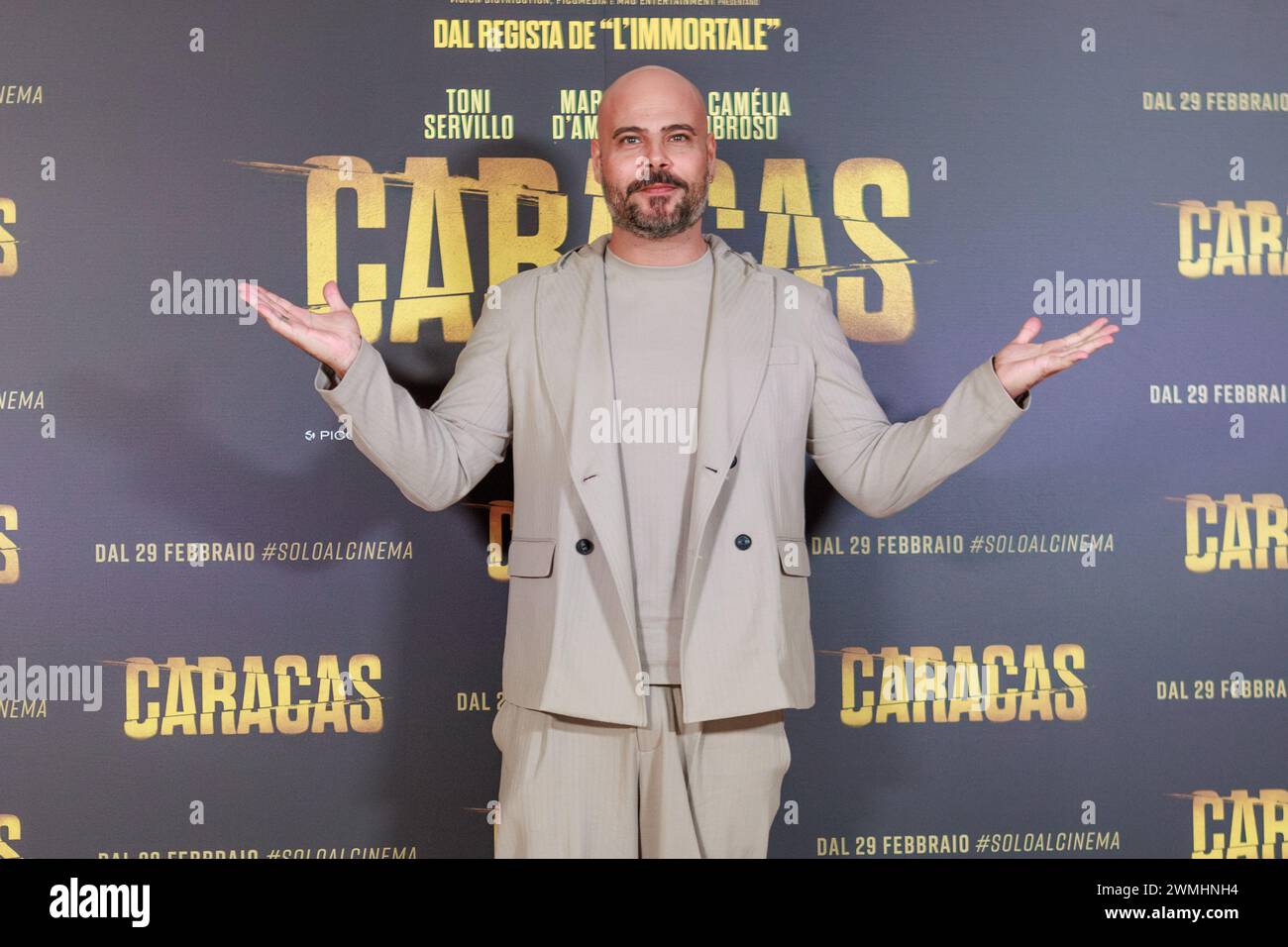 Italia. 26 febbraio 2024. Marco D'amore durante il photocall del film Caracas, 26 febbraio 2024 Cinema Barberini, Roma, Italia Credit: Live Media Publishing Group/Alamy Live News Foto Stock