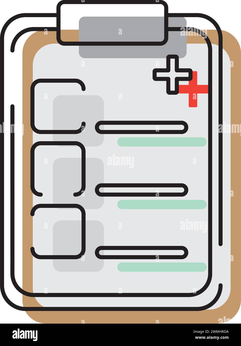 Icona colorata di medicina anamnesi clinica Vector Illustrazione Vettoriale