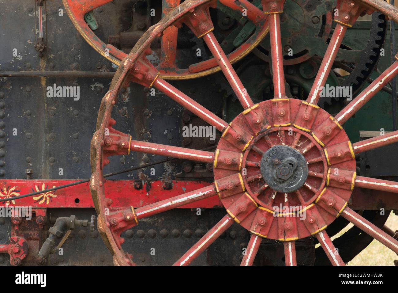 Antique le ruote del trattore, grande Oregon Steam-Up, antichi Powerland, Brooks, Oregon Foto Stock