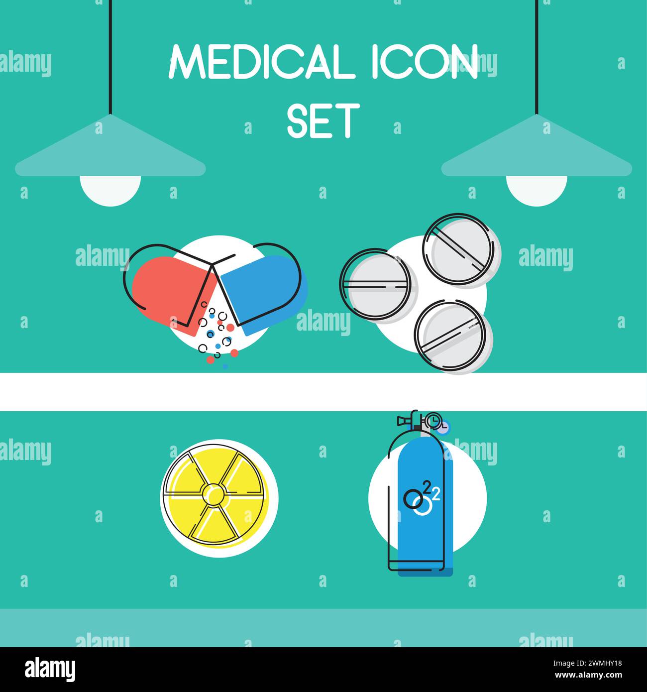 Set di icone mediche Vector Illustrazione Vettoriale