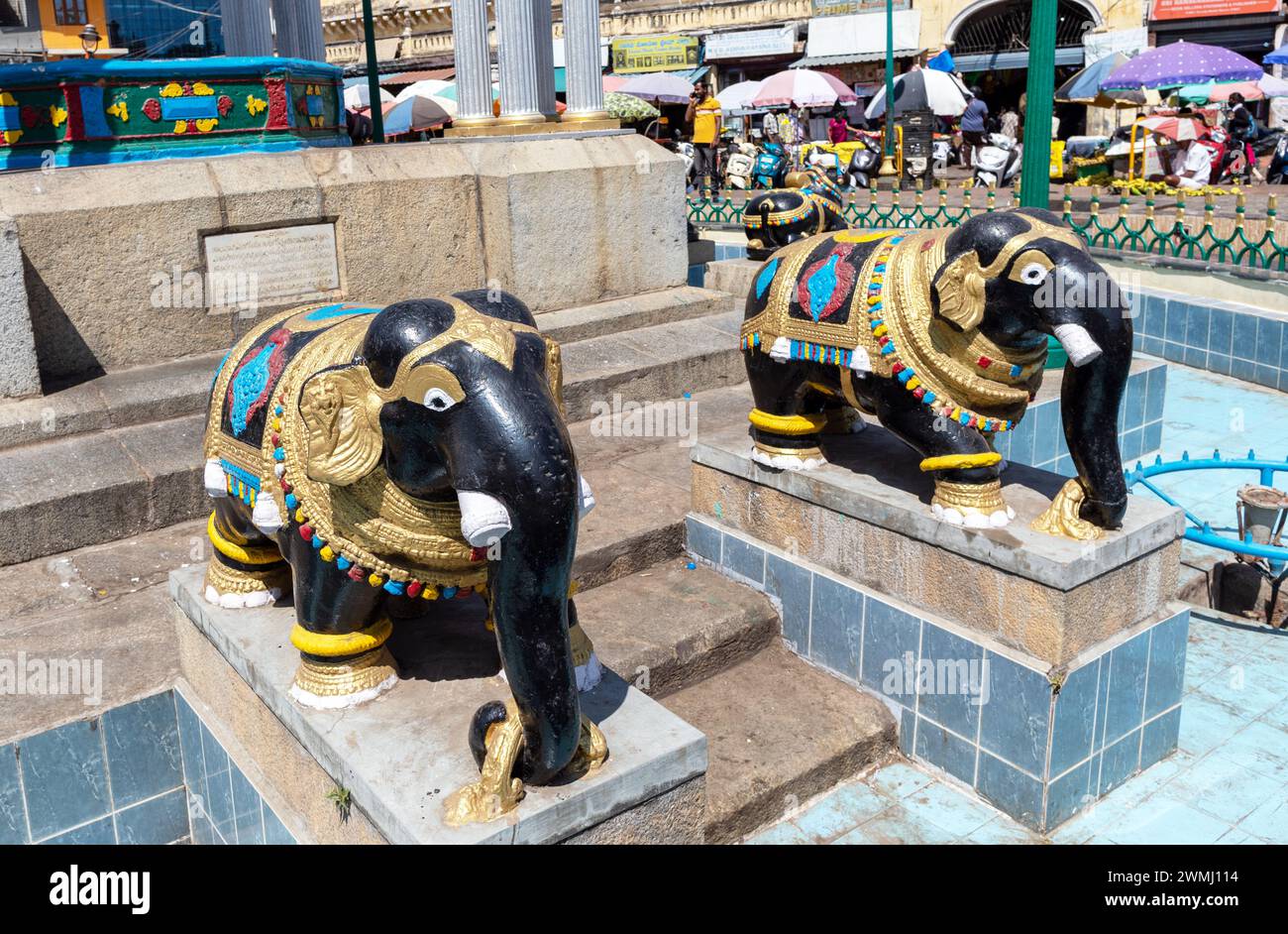 Elephant Street Monument a Mysore, India Foto Stock