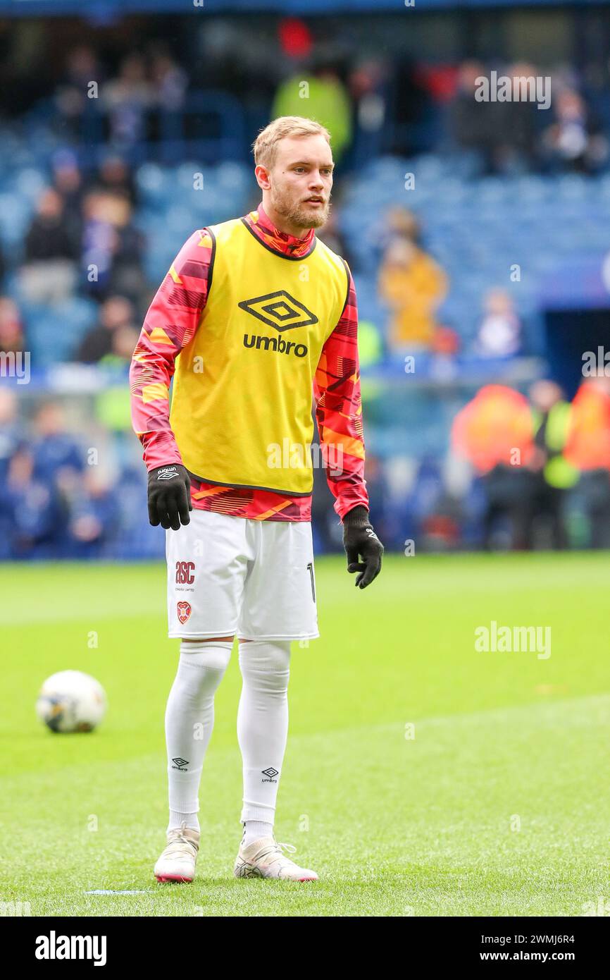 NATHANIEL ATKINSON, calciatore professionista, che gioca per Heart of Midlothian nella Scottish Premier Division. Foto Stock