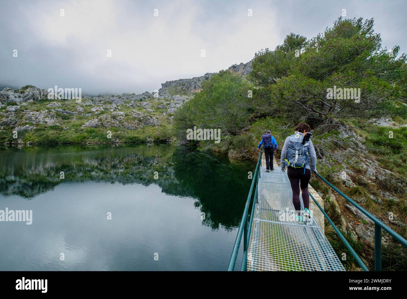 Bacino idrico di Mortix, Escorca, Maiorca, Isole Baleari, Spagna Foto Stock