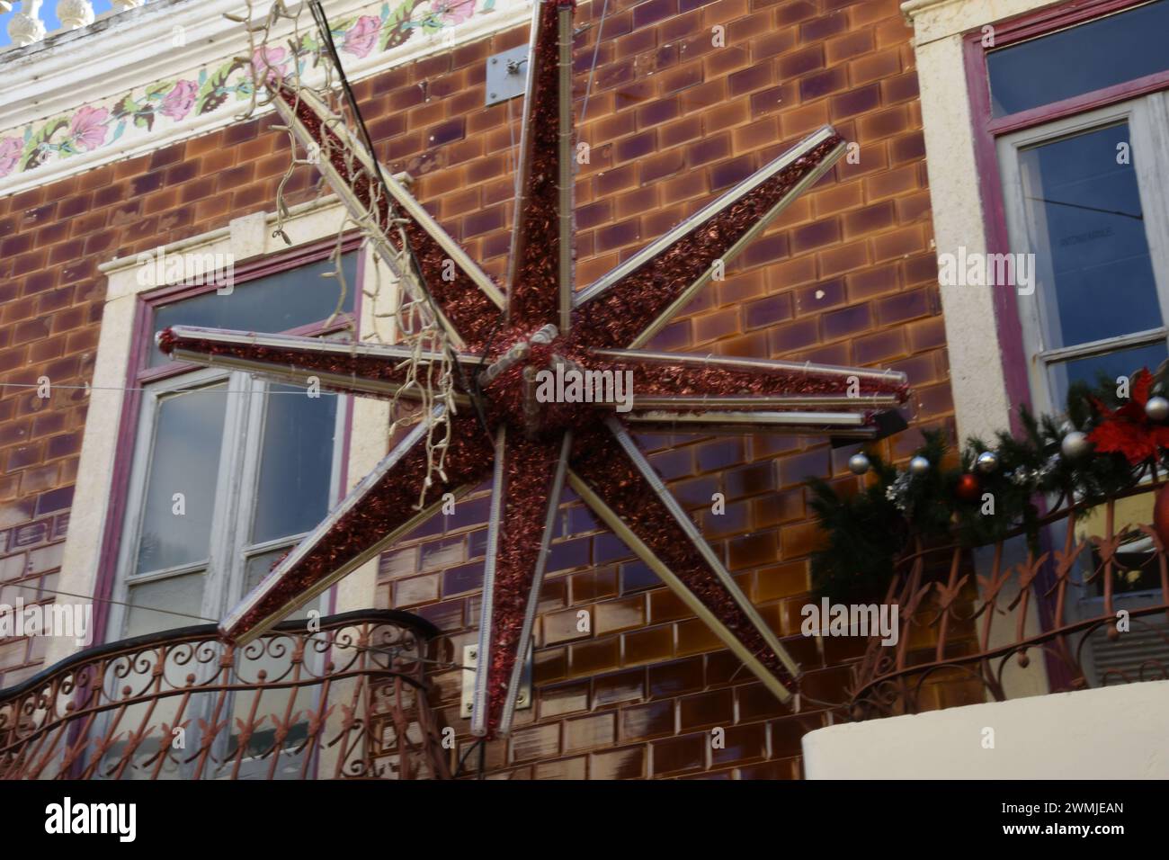 Grande étoile décorative à Faro, Portogallo Foto Stock