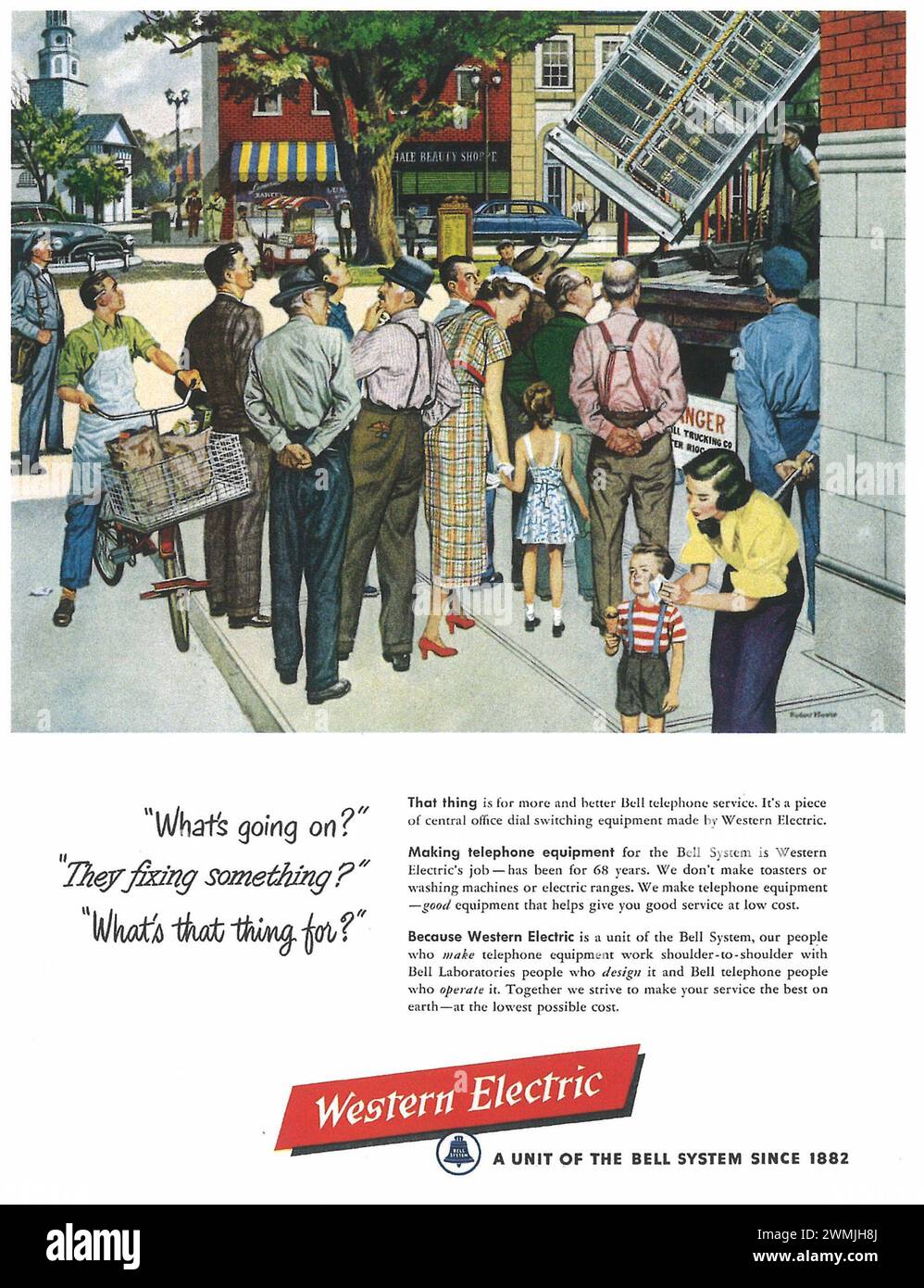 1950 pubblicità a mezzo Stampa Western Electric Foto Stock