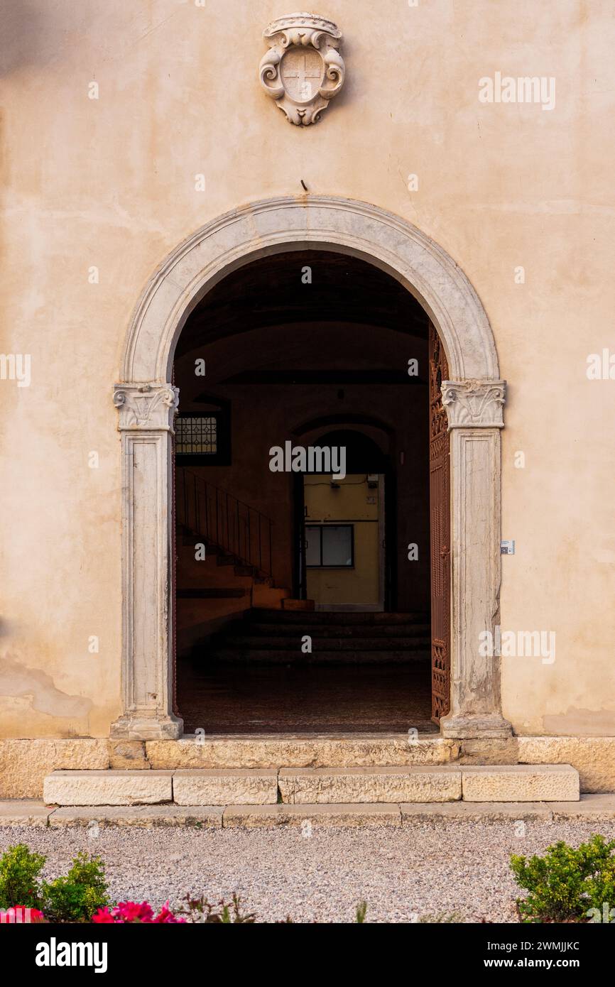 Capitano del Palazzo del Mare a Malcesine sul Lago di Garda in Italia. Foto Stock