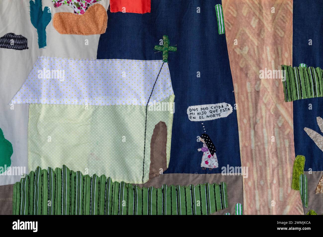 Tanivet, Oaxaca, Messico... praticamente tutti gli uomini di questo piccolo villaggio sono partiti per gli Stati Uniti per trovare lavoro. Le donne rimaste hanno formato un Foto Stock