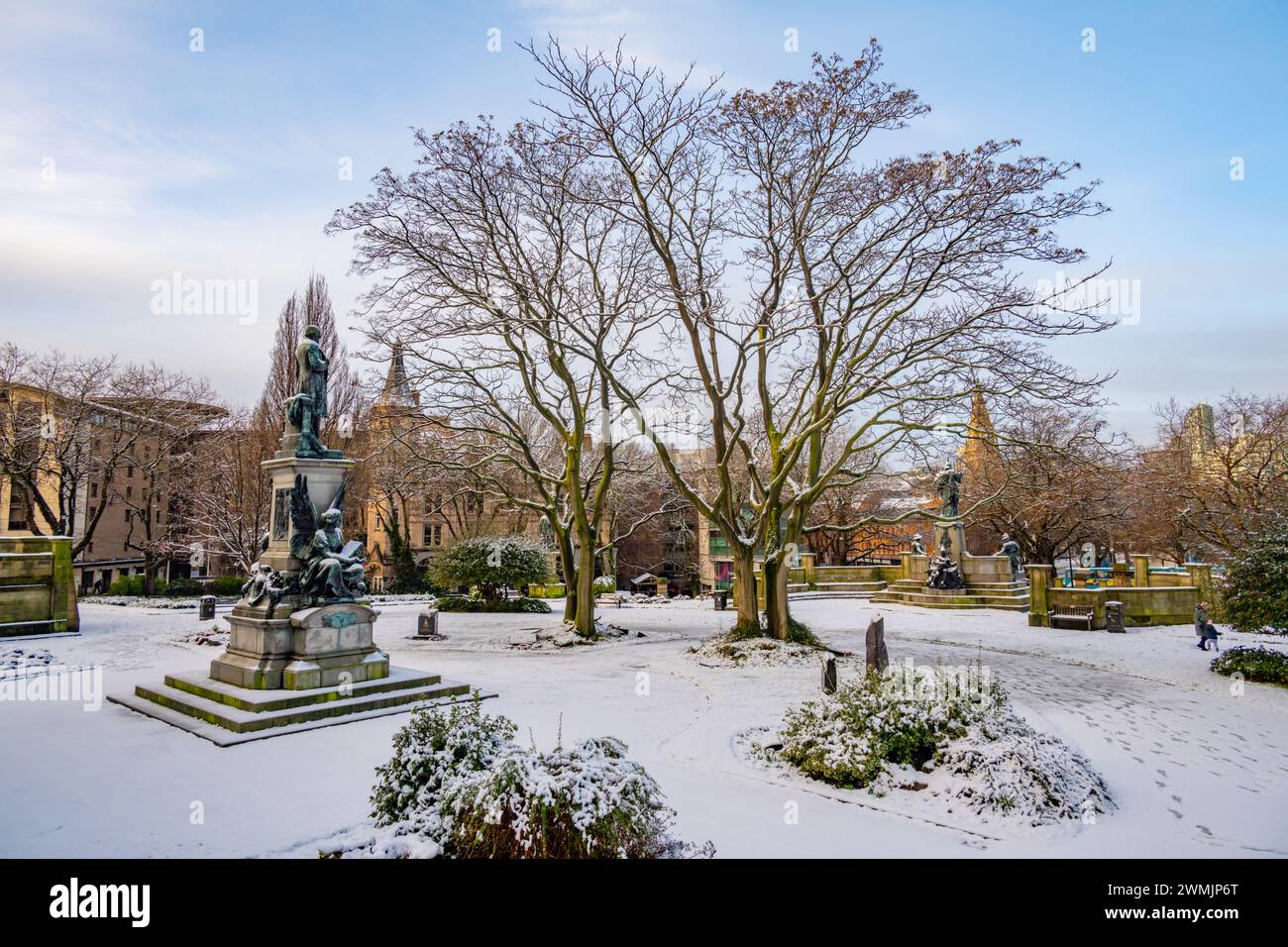 St JohnÕs Garden Liverpool nella neve Foto Stock