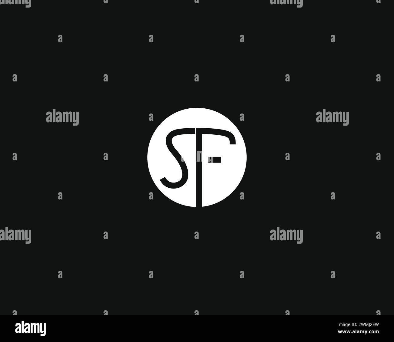 Modello vettoriale di design con logo Creative Letter SF Illustrazione Vettoriale