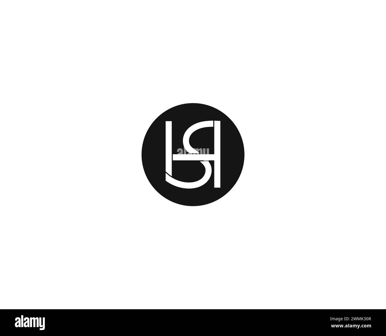 Modello vettoriale di design lettera HS o logo SH creativa Illustrazione Vettoriale