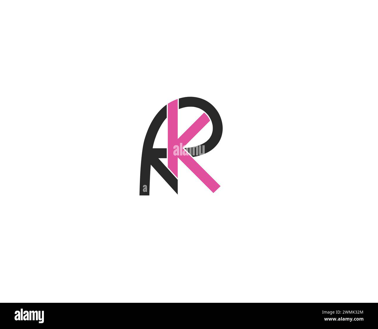Modello vettoriale di design con logo RK Letter creativo Illustrazione Vettoriale