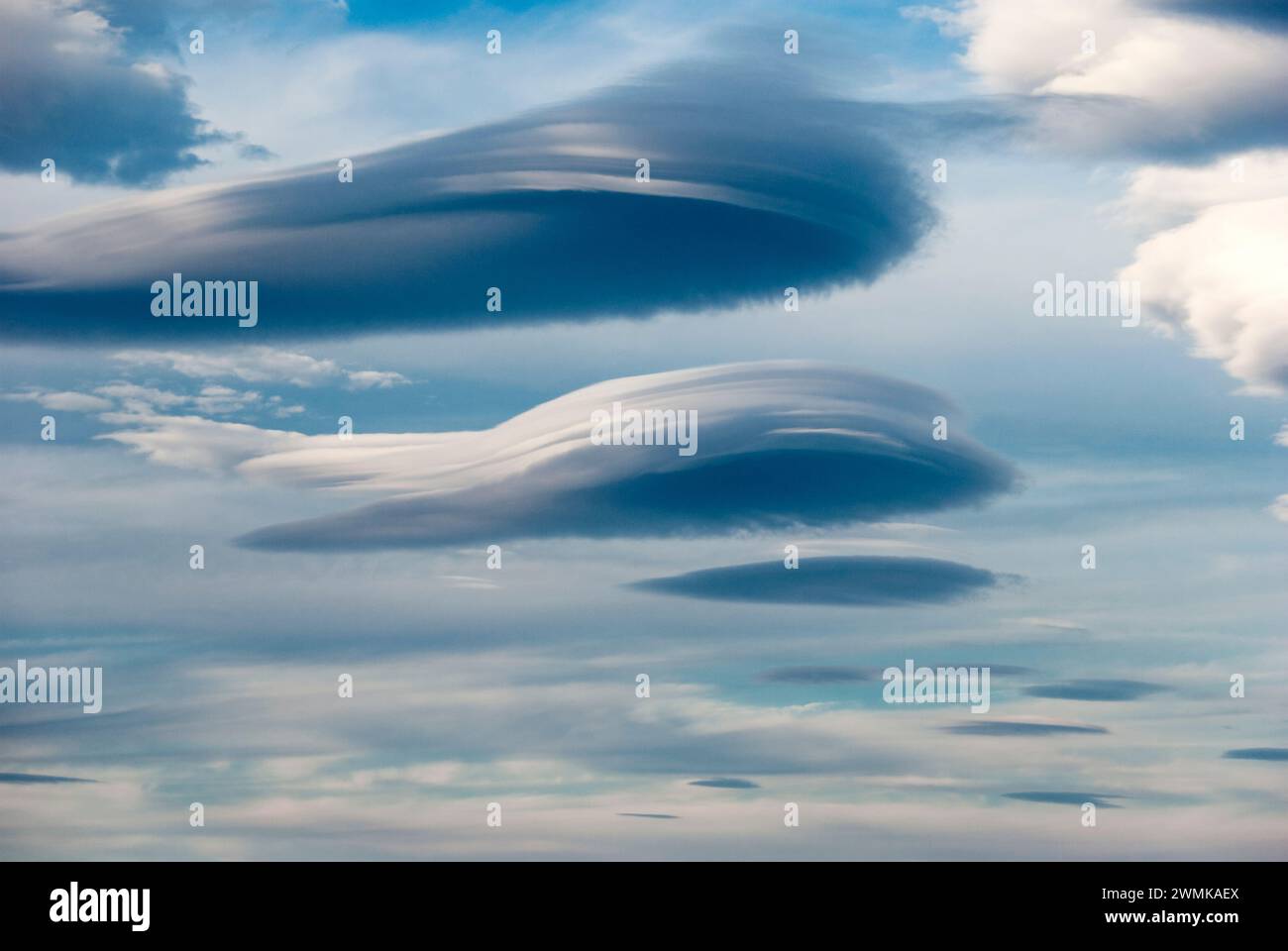 Nuvole lenticolare Foto Stock